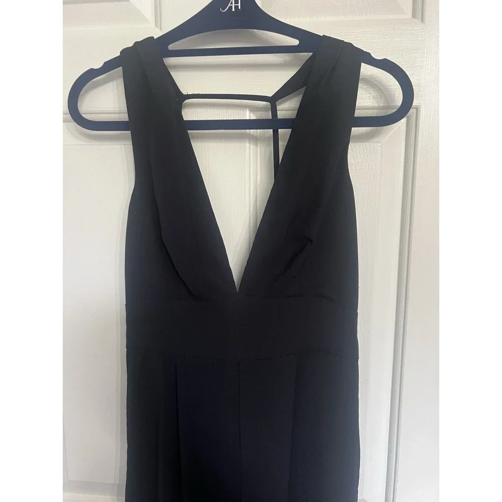 Lulus Black V Neck Wide Leg Jumpsuit Sz Small - Picture 10 of 15